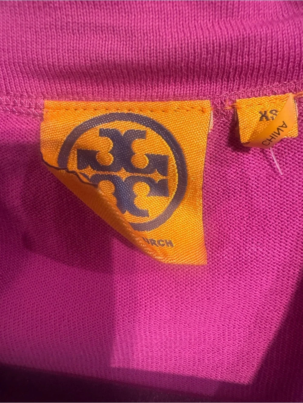 0222 Tory Burch Hot Pink Button-Front Cardigan